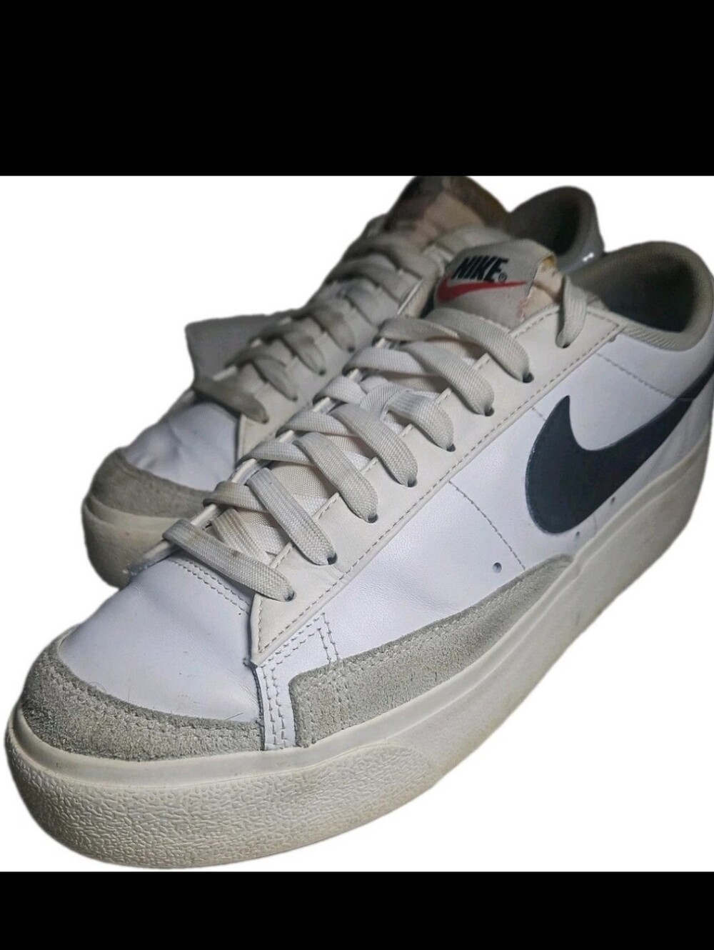 Nike Blazer DJ0292-101 Unisex Women 9.5 White/Black Low Top Lace Sneaker[8E